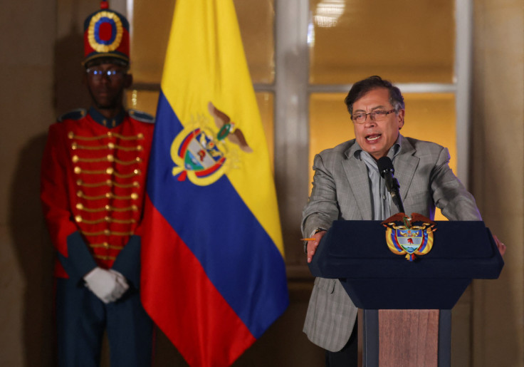 El presidente de Colombia, Gustavo Petro, pronuncia un comunicado en Bogotá.