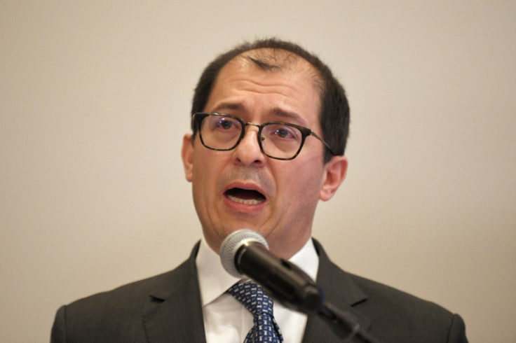 El fiscal general de Colombia, Francisco Barbosa, pronuncia un discurso durante un evento con las autoridades locales en Bogotá el 5 de junio de 2023