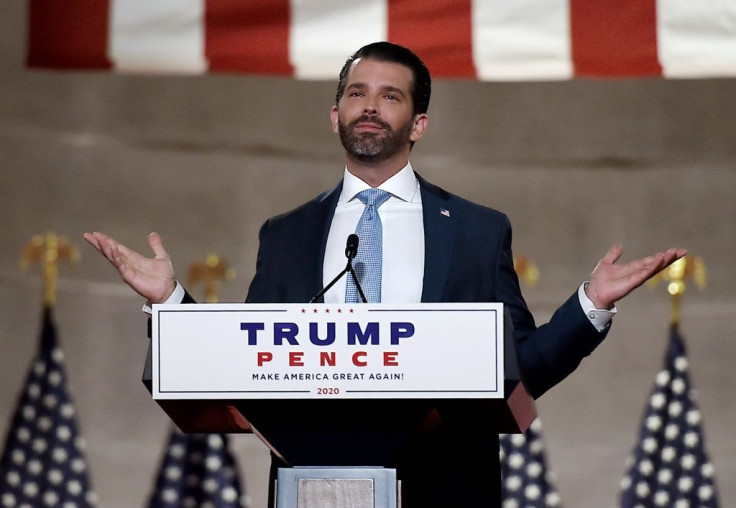 Donald Trump Jr. hablando durante el primer día de la convención republicana en Washington