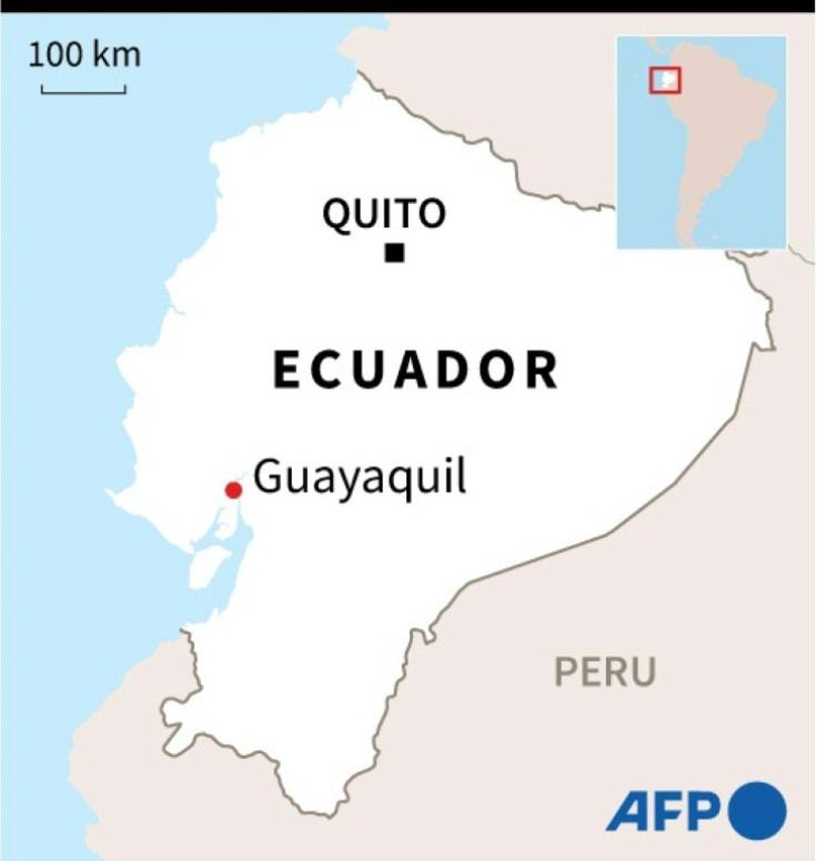 Mapa de Ecuador ubicando la ciudad de Guayaquil