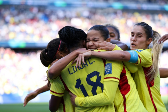 Colombia celebra su segundo gol contra Corea del Sur
